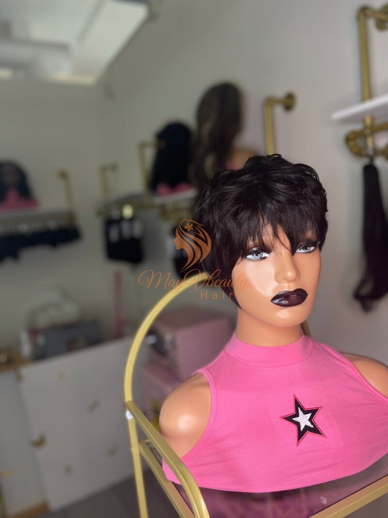 Pixie wig made with raw donor hair with 7*7 closures base - Image 5