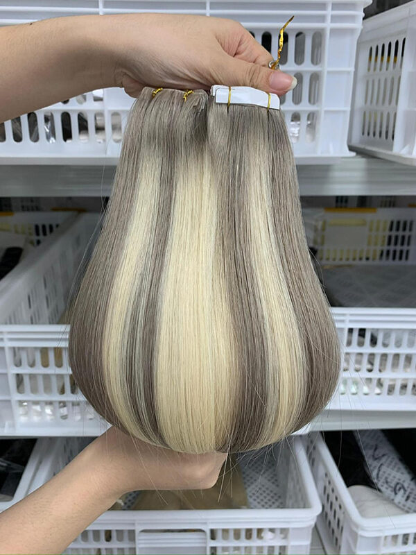 Dark Brown and Mixed Blonde Weft